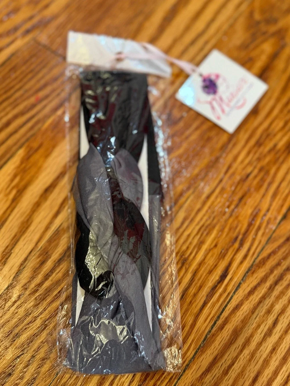 Gray and Black Decorative Fabric Headband Wrap for Kids